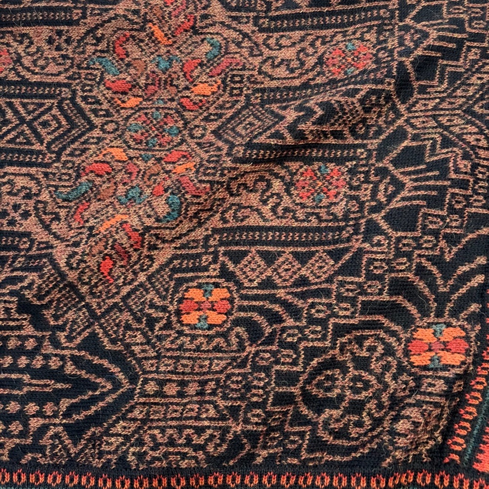 Intiwara Alpaca Poncho Shawl Aztec Nordic Cabincore - Picture 6 of 8